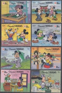 GRENADINES # 1309-16 DISNEY STAMPS CELEBRATING the JAPANESE INT'L STAMP EXHIBIT