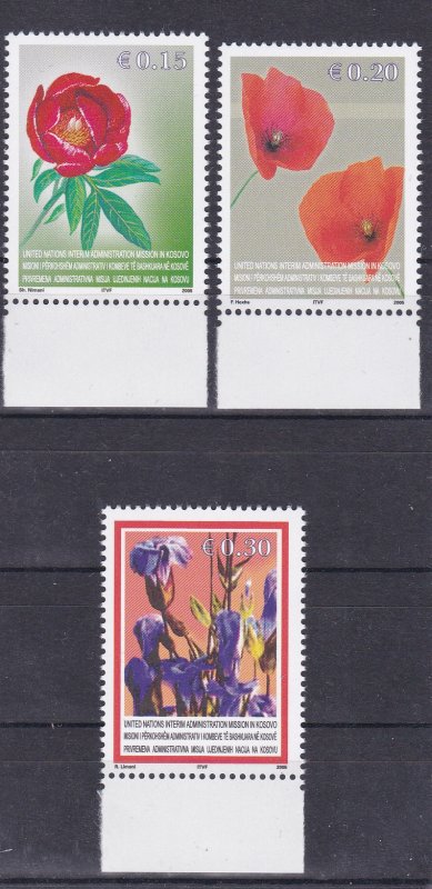 Kosovo 2005 Flowers Flora Plants Peony Poppy Fringed gentian set MNH