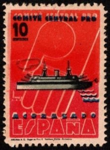 1937 Spain Civil War 10 Centimos Central Committee For The Battleship España