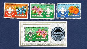 26 - PENRHYN -   - MNH S/S - Boy Scouts, Flowers - 1983
