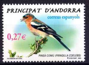 Andorra (Spanish) 2004 Sc#302  BIRD (Fringilla Coelebs) Single MNH