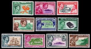 1940-51 Pitcairn Islands #1-8 (10 Stamps) - OGHR - VF - CV $69.90 (ESP#2067)