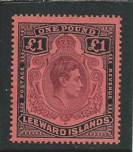 LEEWARD IS 1938-51 £1 PURPLE & BLACK/CARMINE LMM SG 114a CAT £90