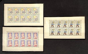 Czechoslovakia Postage Stamp, #887-889 Sheets Mint NH, 1958 Children