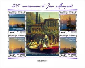 Niger - 2022 Russian Artist Ivan Aivazovsky - 4 Stamp Sheet - NIG220423a3