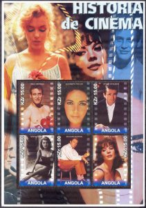 Angola 2002 History of Cinema Actors Actress ( II ) MNH Private