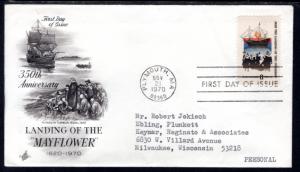 US 1420 Mayflower Artcraft Typed FDC