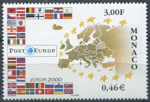 Monaco Sc#2162 MNH, 3f multi, Europa (C.E.P.T.) 2000 - Tower of Stars (2000)