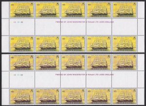 BERMUDA 1976 SHIPS SET COMPLETE IN GUTTER BLOCKS OF 10 Sc 337 347 W/ EXTRA BLOCK