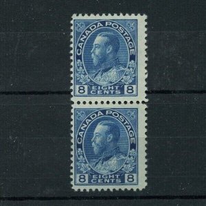 #115 pair 8c blue Admiral 1 MH, 1 MNH,  Cat $80 mint Canada