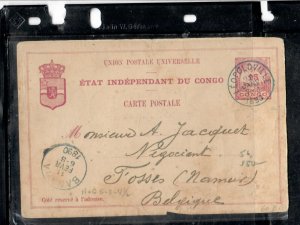 BELGIAN CONGO  (P2006B)  1890   15C PSC#5  LEOPOLDVILLE TO  BELGIUM 