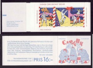 D2-Sweden-Sc#1656a-unused NH complete booklet-Circus-Clowns-