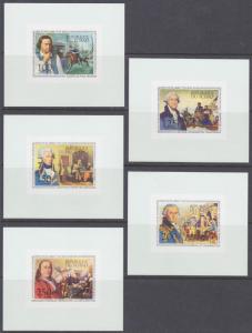 Chad Sc C181-C185 MNH. 1976 US Bicentennial, Proofs on Stamp Paper