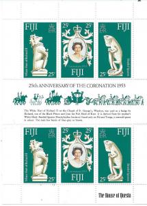 Fiji #384A Souvenir Sheet 25th Anniv  (MNH) CV $3.25