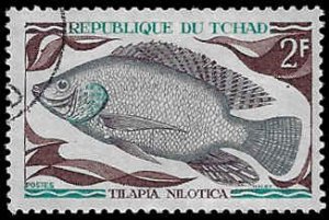 Chad #218 Used - OG (CTO); 2fr Fish (1969)