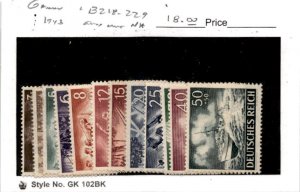 Germany, Postage Stamp, #B218-B229 Mint NH, 1943 World War II Military (AF)