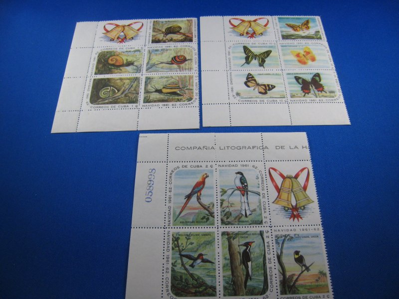 CUBA  -  SCOTT # 690a, 695a, 700a  -  CHRISTMAS S/Ss        MNH  (ss18)