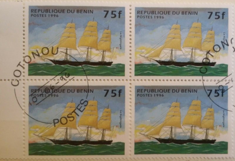 Republique du Benin 1997 Sailing Ships Blocks of 4 Boats Nautical