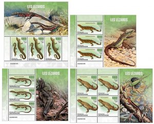 C A R - 2023 - Lizards - Perf 4 Min Sheets - Mint Never Hinged