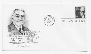 US 1295 (Me-7) $5.00 John Bassett Moore on FDC Artmaster Cachet Unadd ECV$100.00