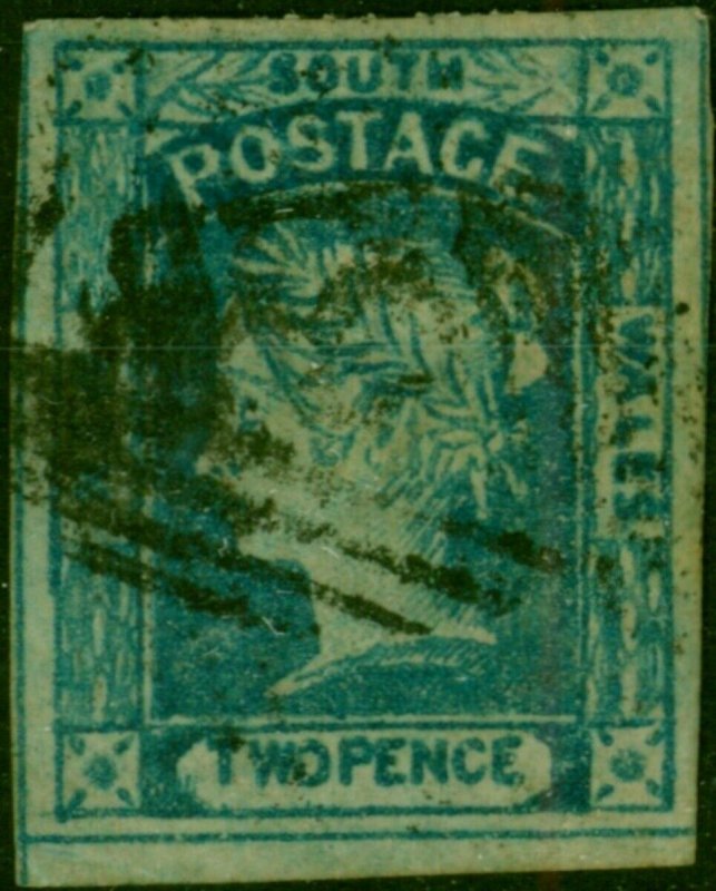 N.S.W 1854 2d Ultramarine SG84 Fine Used (3)