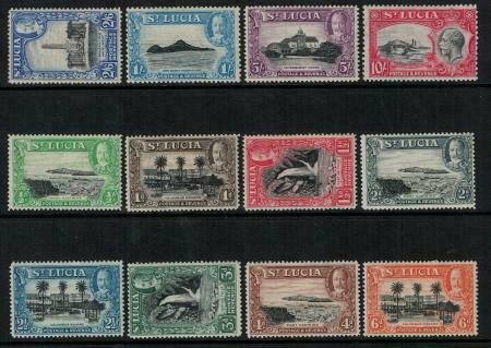 St Lucia 1936 SC 95-106 LH CV $105.70