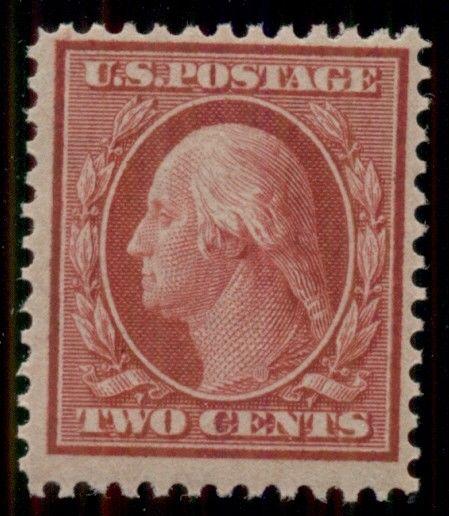 US #358 2¢ carmine, Bluish paper, og, NH, VF, Miller certificate