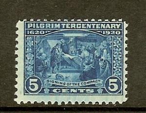 United States, Scott #550; 5c Pilgrim Tercentenary, MH