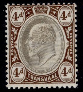 SOUTH AFRICA - Transvaal EDVII SG249, 4d black & brown, M MINT. Cat £20.