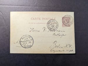 1895 Monaco Postcard Cover Monte Carlo to Berlin Germany via Bestellt