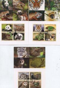 UNITED NATIONS 2012 ENDANGERED SPECIES MAXIMUM CARDS SET 107/09 FIRST DAY CANCEL