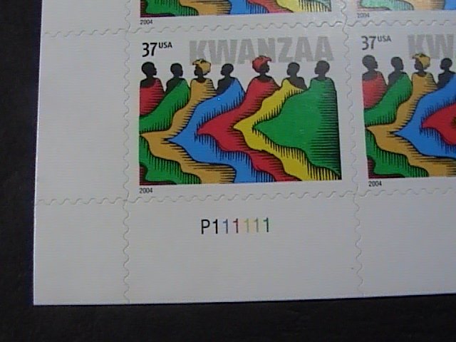 US # 3881-MINT/NEVER HINGED--LL-PLATE # BLOCK OF 4----KWANZAA----2004