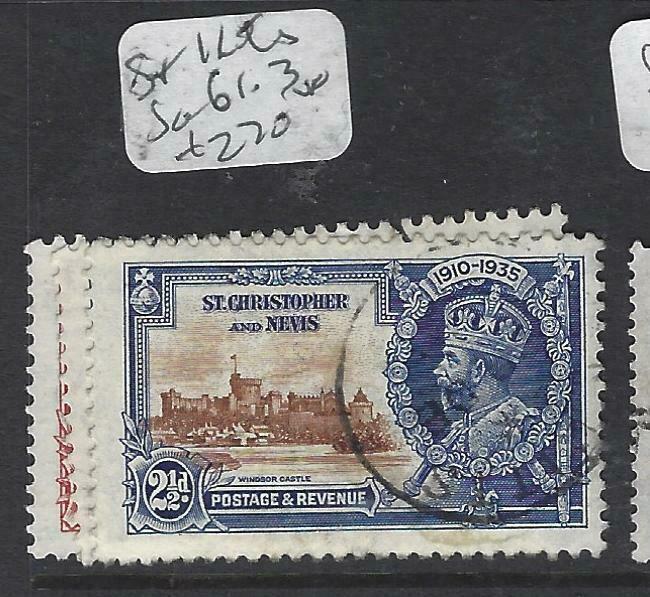 ST KITTS NEVIS  (P2903BB) KGV SILVER JUBILEE SG  61-3    VFU