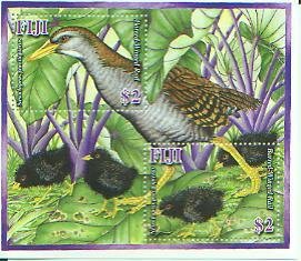 Birds, Barred Winged Rail, S/S 1 (FIJI07011)*