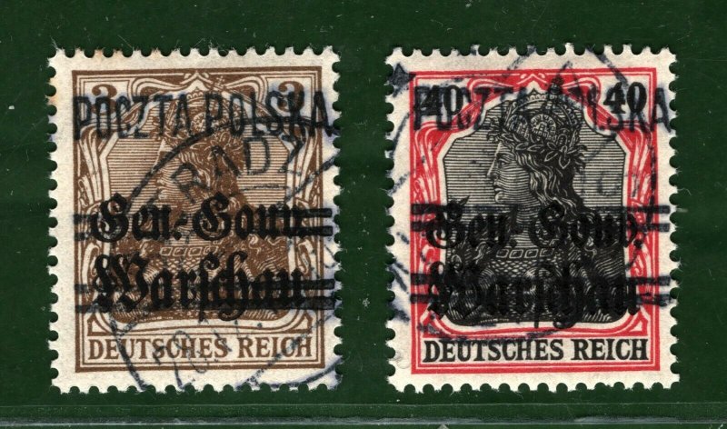 POLAND LOCALS *Sieradz* Cover & 2 Stamps 1919 Germany WW1 Overprints MS4287