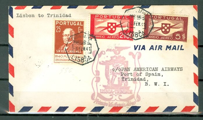 PORTUGAL 1941...3 NICE FIRST FLIGHTS AIR COVER