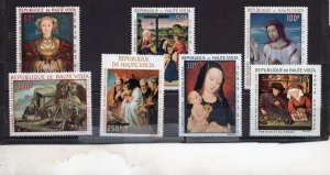 UPPER VOLTA 1967-1968 PAINTINGS SET OF 7 STAMPS MNH