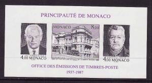 Monaco-Sc#1607-unused NH imperforate sheet-Philatelic Bur