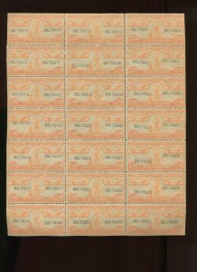 Philippines PI W-622 Perf 10 INTERNAL REVENUE MINT SHEET OF 21 STAMPS NH CV $210