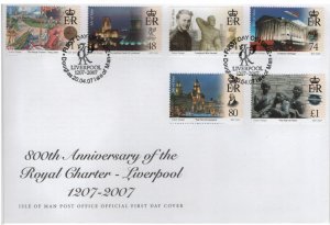 Isle of Man 2007 FDC Sc 1208-1213 Liverpool, England 800th ann Set of 6