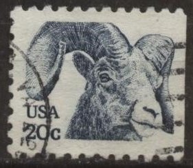 US Sc. #1949 (used) 20¢ bighorn sheep, dk blue (1982)