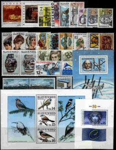 Slovakia MNH 1999 Complete Year set WITH Mini sheets 25+3 S/S +8 Mini sheets