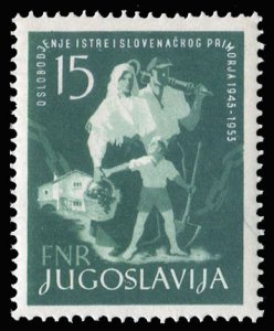 Yugoslavia #393 Cat$50, 1953 Liberation of Istria, never hinged