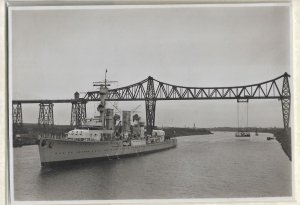 WW2: German Naval Feldpost: KMS Karlsruhe B/W Photo POstcard (54775)