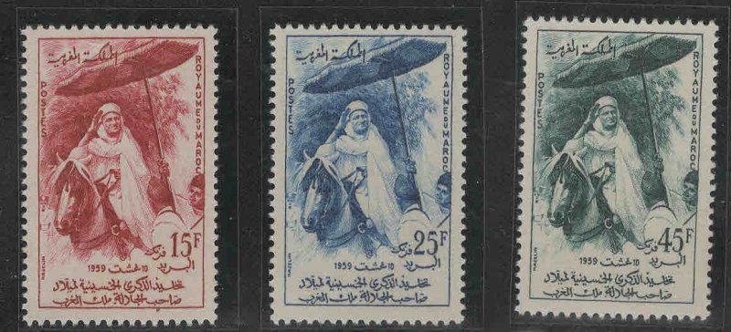 Morocco Scott 29-31 MNH** 1959 Mohammed V on horse set