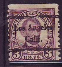 Los Angeles CA, 600-44 Bureau Precancel, 3¢ coil Lincoln