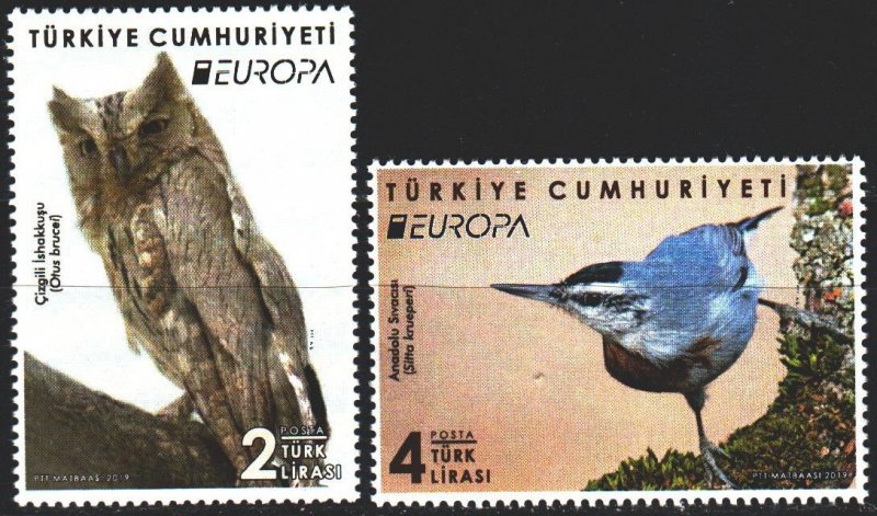 Turkey. 2019. 4492-93. birds, croppa sept. MNH.