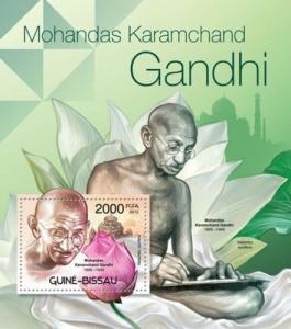 Mahatma Gandhi India Independence Flowers Flora Guinea-Bissau MNH stamp set