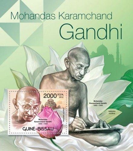 Mahatma Gandhi India Independence Flowers Flora Guinea-Bissau MNH stamp set