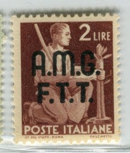 ITALY; TRIESTE 'Zone A' AMG. FTT Optd. 1945 pictorial issue Mint hinged 2L.